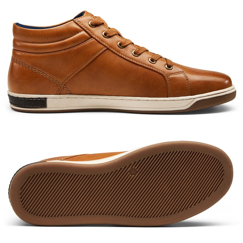 Jousen Men's Fashion Sneakers High Top Dress Sneakers Causal Shoes for Men (A81Q09 Yellow Brown 10.5) - Image 3